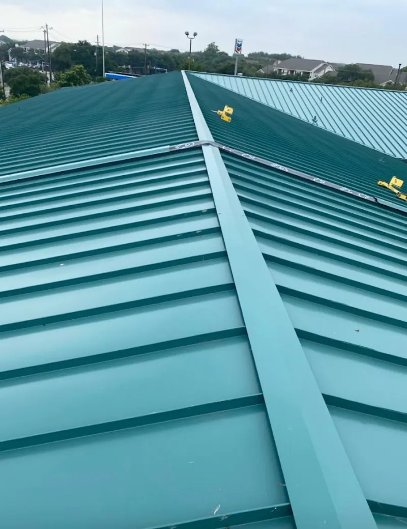 Green commercial metal roof ridge and valley for Metal Roof Repair in Cocoa